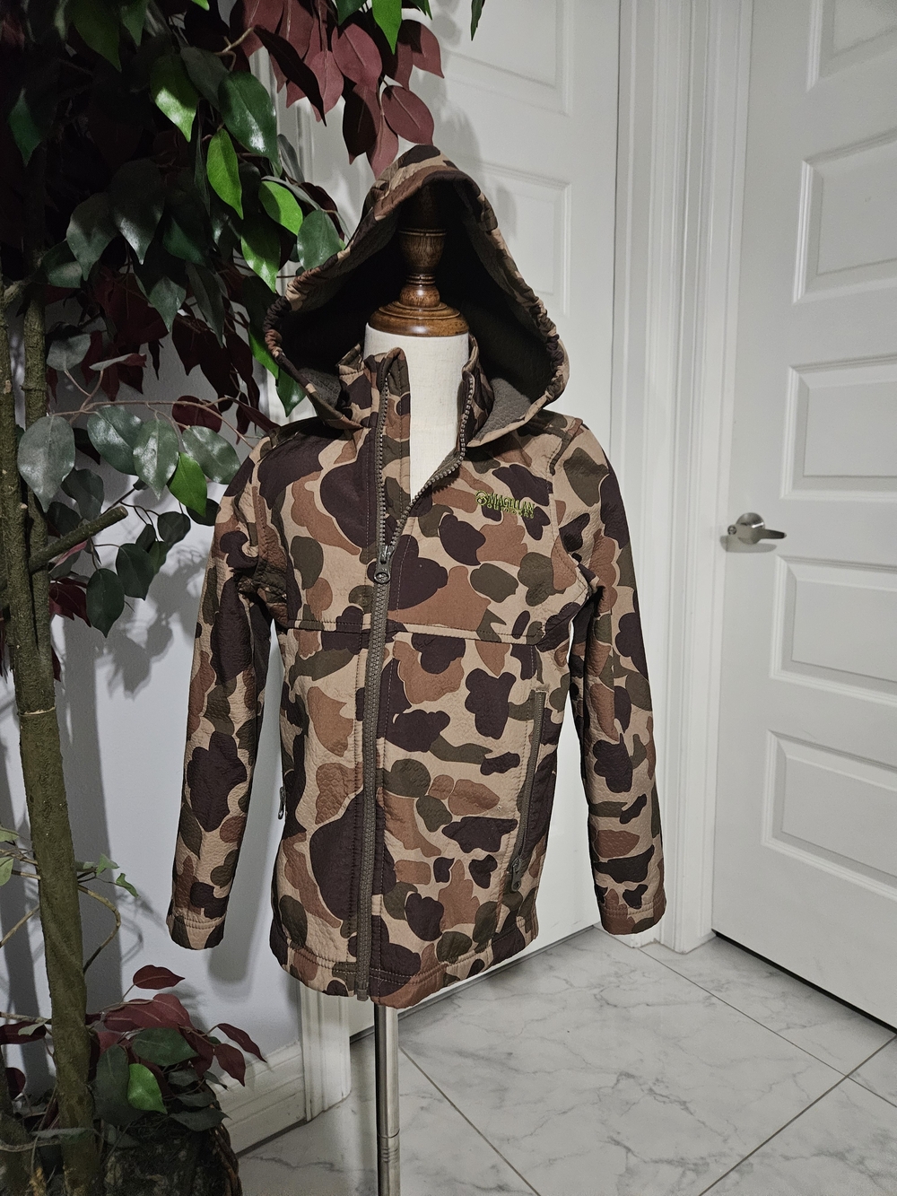 Magellan Outdoors Brown & Olive Camo Hooded Field Jacket